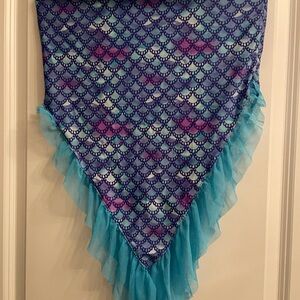 Blue and Purple Scallop Pattern mermaid skirt with Ruffle Trim